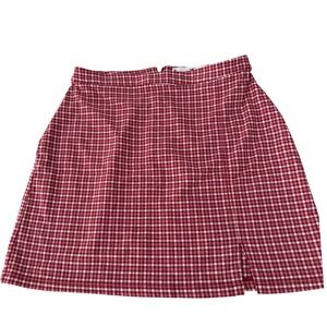 Hollister Women's Ultra High-Rise Red Gingham Plaid Mini Skirt Y2K Medium